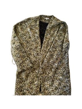 Gina Laura Collection Sweater Open Cardigan Dress Nubby Yarn Gn Gray Br Size M
